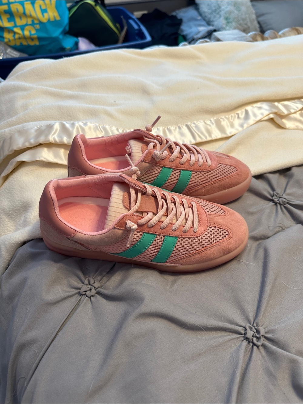 Pink and green Steve Madden sneakers